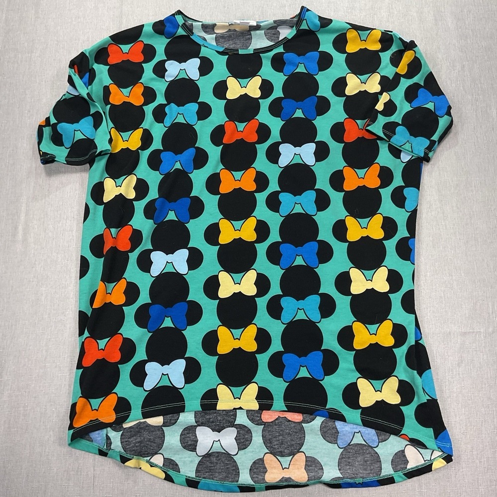 LulaRoe Disney Minnie Mouse Irma Tunic Shirt Size S ***Tiny Hole Near Armpit***